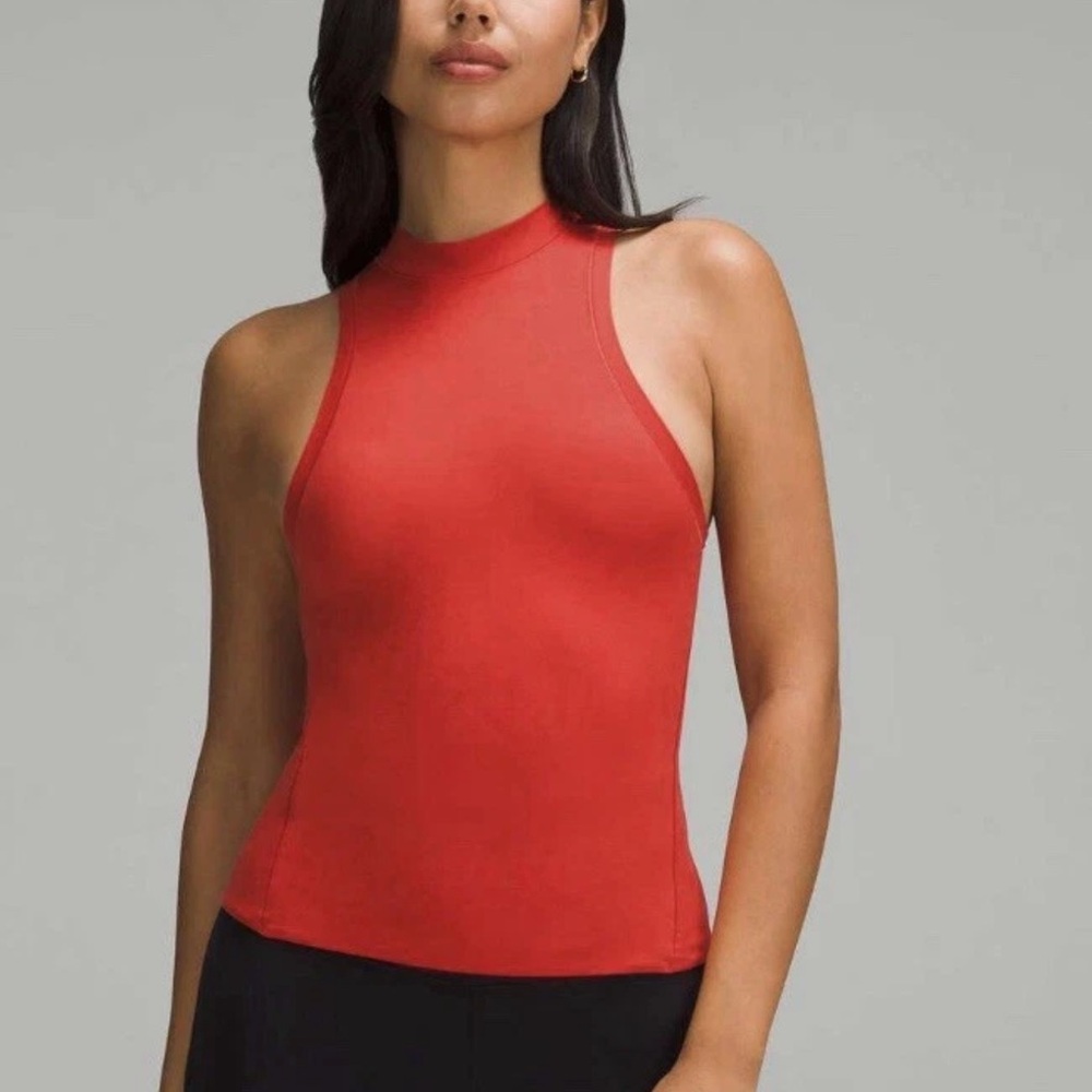 Lululemon Athletica Wundermost Nulu Mock neck Tank Top Small Grenadine Red GRRD